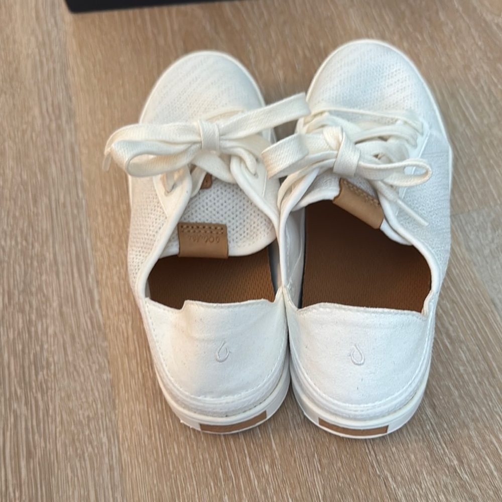 OluKai Women's White Lace-Up Sneakers 8 - Picture 3 of 7